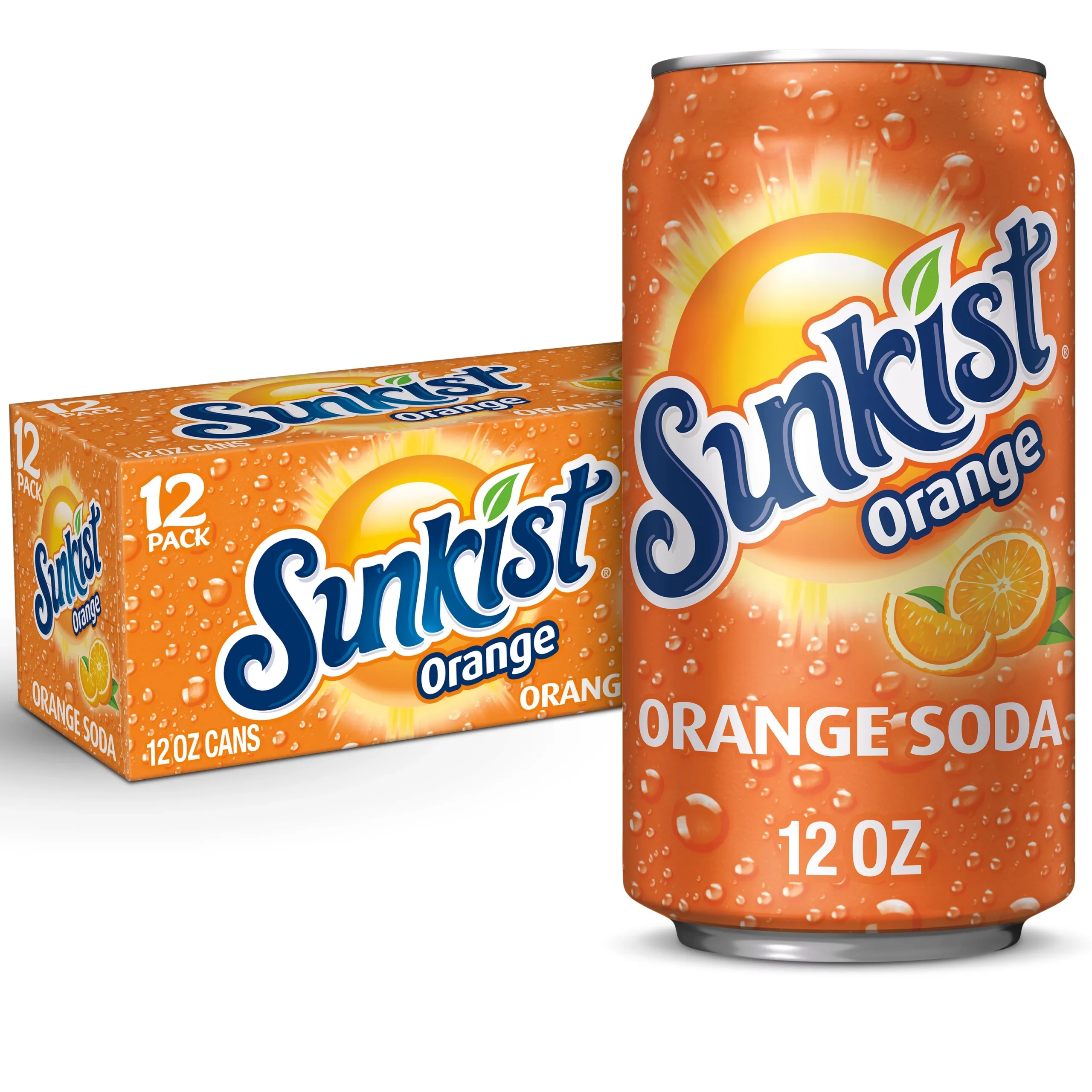 Sunkist Orange Soda, 12 fl oz cans, (355ml)