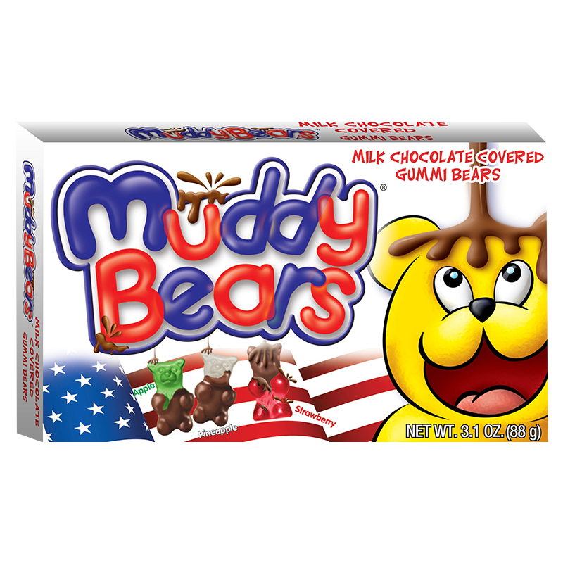 Red, White & Blue Muddy Bears Theatre Box 3.1oz (88g) - 12CT
